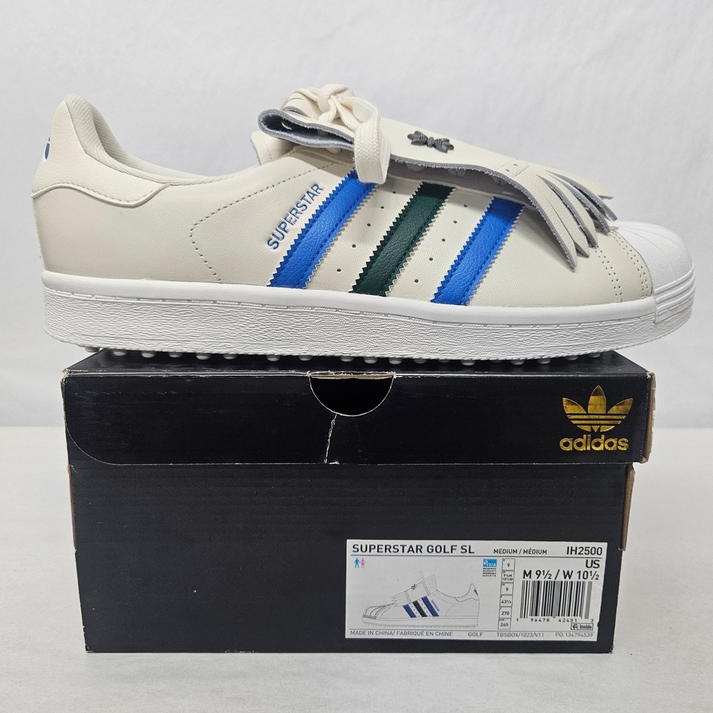 Adidas Superstar Golf SL Spikeless Shoes IH2500 White Green Blue Men's Size 9.5